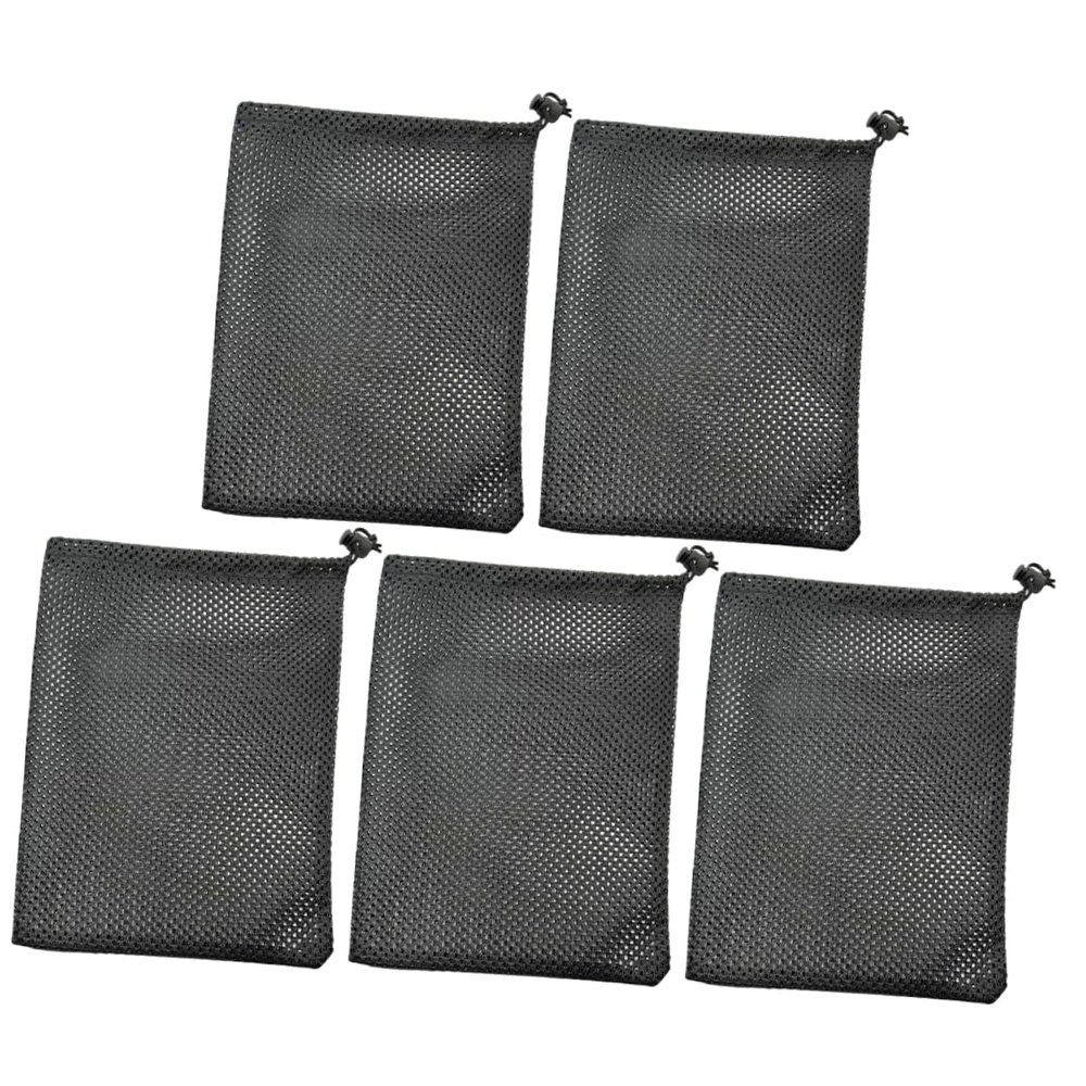 Sosoport 5pcs Durable Polyester Drawstring Mesh Bag for Golf Balls Toys Laundry Large Capacity Wear-resistant Storage Easy to Clean and Ventilated Design