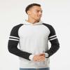 Jerzees Mens Nublend Varsity Colorblocked Raglan Hooded Sweatshirt, 3XL view 2