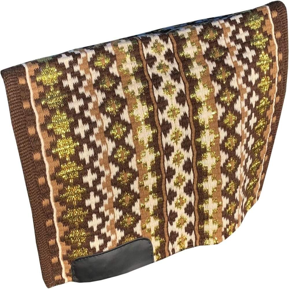 Western Horse Saddle Pad Blanket Show Ranch Pad Custom Handmade New Zealand Wool Oversized 34" x 42" | 34" x 40" | 34" x 38" ME-WSP-068 (34" x 40")