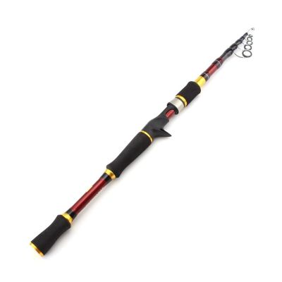Portable Fishing Rods 1.8m -2.7m Red Lure Fishing Rod Carbon Rod 7-28g Lure Weight Spinning Casting Rod Portable Travel Telescopic Fishing Rod Pole Telescopic Fishing Pole (Color : Gold, Size : 1.8