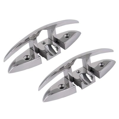 LJFMDLN 2 Pack Boat Deck Cleat Folding Flip Up Flush Dock Cleat 316 Stainless Steel Marine Mooring Rope Cleat for Dock Lines (Size : 8 inch)