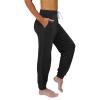 Canbebig Womens Jogger Pants 2023 Soft Casual Drawstring Tie Elastic Waist Loose Jogging Trousers Solid Sweatpants with Pockets Black view 3