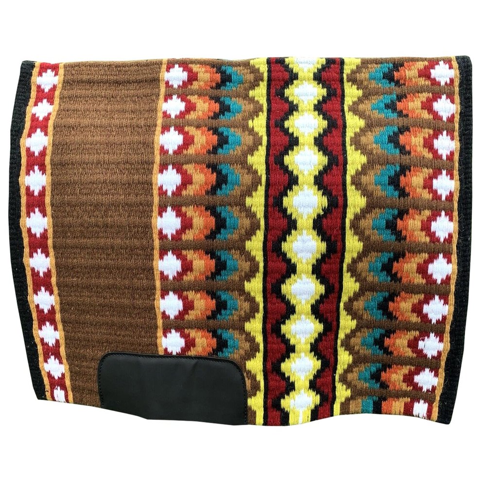 Western Horse Saddle Pad Blanket Show Ranch Pad Custom Handmade New Zealand Wool Oversized 34" x 42" | 34" x 40" | 34" x 38" ME-WSP-071 (34" x 40")