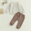 Ursobutegl Mamas Boy Clothes Toddler Baby Fall Winter Outfits Long Sleeve Letter Sweatshirt Top Jogger Pants Casual Tracksuit (Apricot, 12-18 Months) view 4