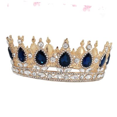 FRCOLOR Bride Crown Wedding Headdress Elegant Rhinestone Headwear for Women for Weddings Special Parties and Proms Golden and Dark