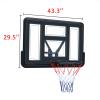 43" Wall Mounted Height Adjustable Fixed Basketball Cap,Basketball Backboard,Indoor Basketball HoopSuitable for Indoor and Outdoor Use Garage Mounted Basketball Hoop view 2