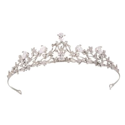 Bridal Crown Silver Alloy Rhinestone Headpiece for Wedding Celebrations