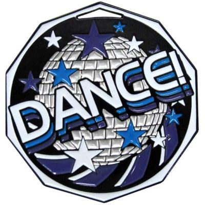 ZipToMeNow Dance Decagon Colored Medal (2-1/2 Inches) 25 Pack