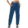 XUNRYAN Cargo Pants Womens High Waist Hiking Pants Lightweight Outdoor Athletic Pants Crop Trousers Joggers w Pockets Blue view 2