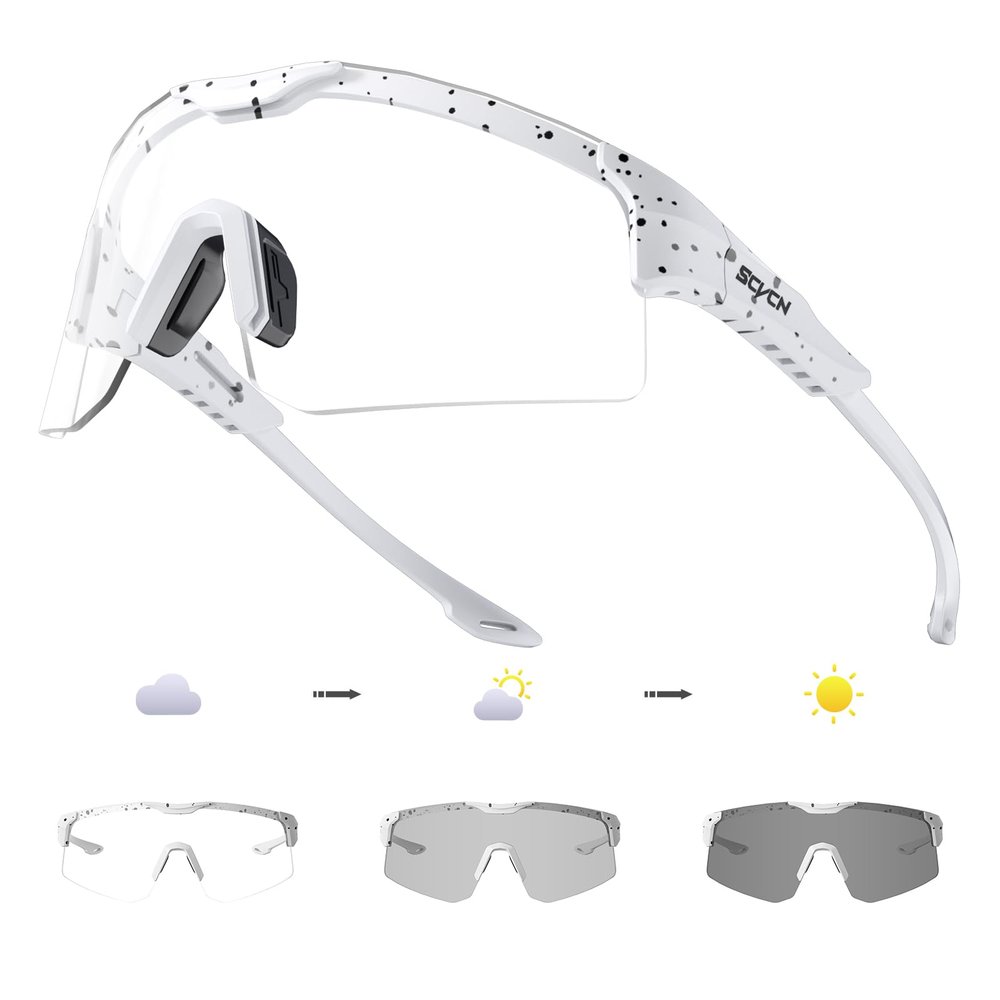 SCVCN Photochromic Cycling Glasses for Men Women UV400 Youth Sports Glasses for Running Baseball Golf