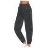 XUNRYAN Cargo Pants Womens High Waist Hiking Pants Lightweight Outdoor Athletic Pants Crop Trousers Joggers w Pockets Dark Gray view 1