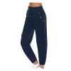 XUNRYAN Cargo Pants Womens High Waist Hiking Pants Lightweight Outdoor Athletic Pants Crop Trousers Joggers w Pockets Navy view 1