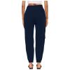 XUNRYAN Cargo Pants Womens High Waist Hiking Pants Lightweight Outdoor Athletic Pants Crop Trousers Joggers w Pockets Navy view 3
