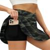 LouKeith Tennis Skirts for Women Pleated Crossover High Waisted Athletic Workout Golf Skorts Skirts with Shorts Pocket Camo L view 3