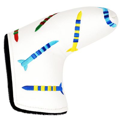 ROYMADE Golf Blade Putter Cover Premium Golf Putter Headcover Missile Design PU Leather Golf T Putter Head Cover (for White Putter 1pc)