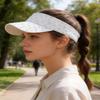 BOLLEY JOSS Bling Rhinestone Sun Visor for Women Adjustable Summer Visor Ponytail Hat Women Open Top Sun Hat Sport Golf Cap view 2