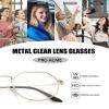Pro Acme Fashion Round Glasses Metal Clear Lens Frame Vintage Circle Fake Large Unisex Eyeglasses 53MM (N-Gold) view 4
