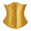 Hengzhifeng Women's Gothic Classic Satin Lace Up Boned Underbust Corsets Bustiers Top (Large,Turmeric) view 2