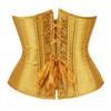 Hengzhifeng Women's Gothic Classic Satin Lace Up Boned Underbust Corsets Bustiers Top (Large,Turmeric) view 3