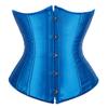 Hengzhifeng Women's Gothic Classic Satin Lace Up Boned Underbust Corsets Bustiers Top (XX-Large,Lake Blue) view 2