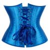 Hengzhifeng Women's Gothic Classic Satin Lace Up Boned Underbust Corsets Bustiers Top (XX-Large,Lake Blue) view 3