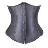Hengzhifeng Women's Gothic Classic Satin Lace Up Boned Underbust Corsets Bustiers Top (7X-Large,Gray) view 2