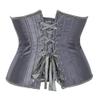 Hengzhifeng Women's Gothic Classic Satin Lace Up Boned Underbust Corsets Bustiers Top (7X-Large,Gray) view 3