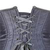 Hengzhifeng Women's Gothic Classic Satin Lace Up Boned Underbust Corsets Bustiers Top (7X-Large,Gray) view 4