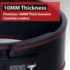 IBRO Powerlifting Lever Gym Belt  Power 10MM Extreme Heavy Duty Genuine Cowhide Leather Belts - Squats Deadlifts Bodybuilding Weight Lifting IPF Power Lifting Strongman for Men 10mm Black Red XL view 3