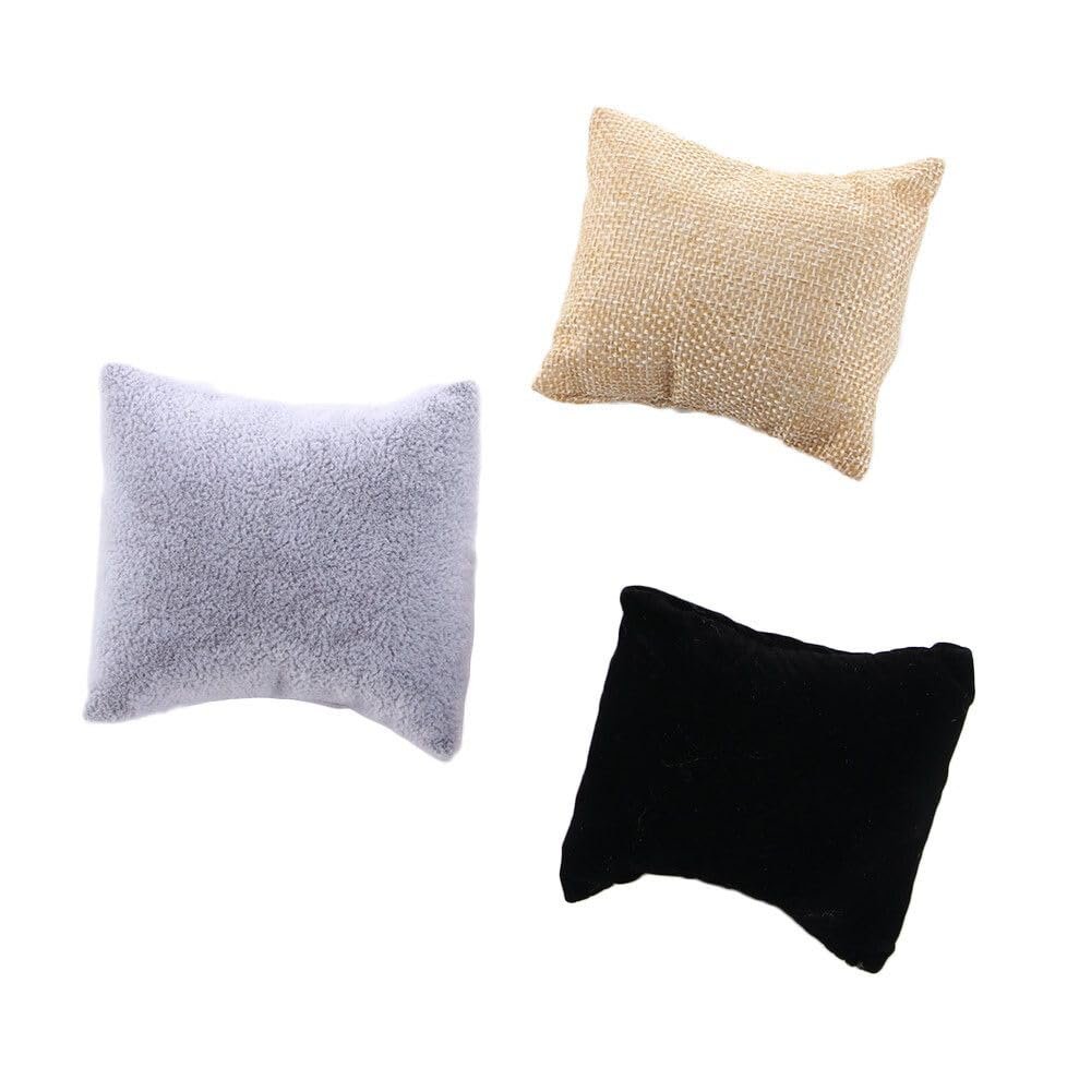 Kopida 3 Pcs Velvet Bracelet/Watch Pillows Jewelry Displays, Soft Durable Fashion Jewelry Cushions Display Stand for Box