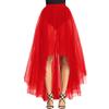 WDPL Women's Maxi High Low A-line Layers Tulle Sheer Evening Skirt (Red, X-Large) view 1