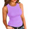 Afibi Women Tank Tops Summer Sleeveless Basic Cami Shirt Slim Knit Ribbed Racerback Blouses (XX-Large, Lavender) view 1