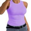 Afibi Women Tank Tops Summer Sleeveless Basic Cami Shirt Slim Knit Ribbed Racerback Blouses (XX-Large, Lavender) view 2