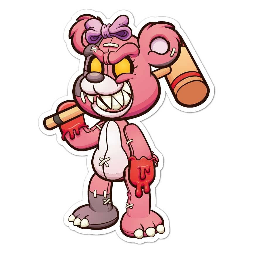 Evil Teddy Bear Vinyl Decal Sticker- 5" x 3.75"