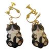 Screwback Earrings, Cute Gold Plated Enamel Cat Charm Dangle Earrings + GIFT BAG view 1