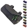Handlebar Bag (Black & Green Burrito) | 2 Liter Capacity | Spacious Bike Bag w/ 2 Extra Long Buckle Straps & 1 Hook-and-Loop Strap | Water Resistant Front Basket | Bike Accessories | Made in USA view 1