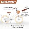 Glerc Little Molly 18 Inch Kids Bike, Retro Cruiser Girls Bike for Children Ages 5-9 Years Old, Kids Bicycle with Wicker Basket & Kickstand, White view 3