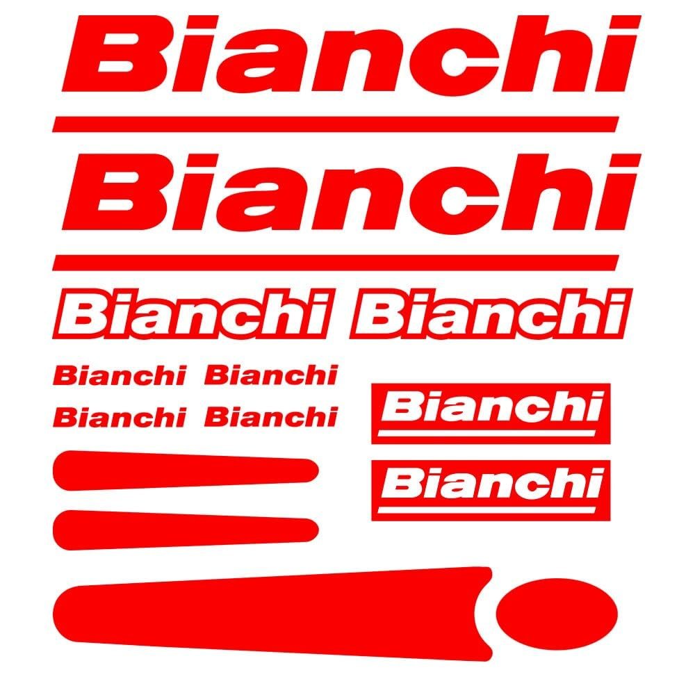 for BIANCHI set Bike stickers frame protector decals (red)