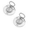 2 PCS Boat Slam Hatch Lifting Round Ring Handle 316 Stainless Steel Recessed Pull Lift Hardware for Marine Deck Hatch Boat Cabinet Door Locker Silver view 1