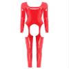 YiZYiF Womens One Piece Bodysuit Hollow Out Full Body Jumpsuit Wet Look Leather Catsuit Clubwear Red X-Large view 1