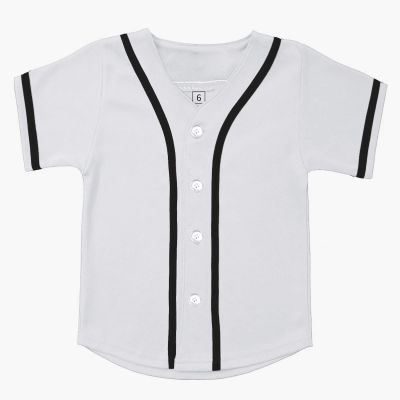 SPTEHW Kids Baseball Jersey Button Down Hip Hop T Shirts Personalized Softball Jersey for Boys Girls (6 Years, White)