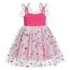1st First Birthday Outfit Girl Baby Wedding Flower Girl Dress Toddler Tutu Tulle Princess Summer Dress One Year Old Birthday Gifts Cake Smash Party Photoshoot Hot Pink Polka Dot 12-18 Months view 3