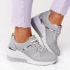 Fashion Wedge Sneaker for Women Ladies High Heeld Wedge Sneakers Hidden Lace Up Platform Sneakers Daily Wear Shoes Grey view 2