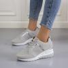 Fashion Wedge Sneaker for Women Ladies High Heeld Wedge Sneakers Hidden Lace Up Platform Sneakers Daily Wear Shoes Grey view 3