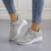 Fashion Wedge Sneaker for Women Ladies High Heeld Wedge Sneakers Hidden Lace Up Platform Sneakers Daily Wear Shoes Grey view 4