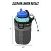 Stem Bag Insulated Water Bottle Bag (Charcoal & Influencer Blue) | Holds Ice for 7+ Hours | Water Resistant Holder with 2 Buckle Straps & 1 Hook-and-Loop Strap | Bike Accessories | Made in USA view 2