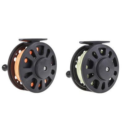 SEIWEI 2PCS Fly Fishing Reel, Fly Reel GLA 5/6WT GLA 7/8WT Large Capacity Plastic Fishing Reel with 30m Nylon Line, for Basic Fishing Lines Black