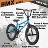 cubsala Freestyle BMX Bike, 20 Inch Kids Bicycle for 7-13 Years Old Kids and Beginner Level Rider, Blue view 2