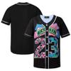 TIFIYA Bel-Air #23 Baseball Jersey Short Sleeve Button Down Baseball Shirts for 80s 90s Theme Birthday Party TT012-Black2-L view 1