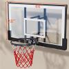48" Wall Mounted Height Adjustable Fixed Basketball Cap,Basketball Backboard,Indoor Basketball HoopDurable Brackets and Outdoor All-Weather MeshAdjustable Basketball Hoop (Black,S) view 2